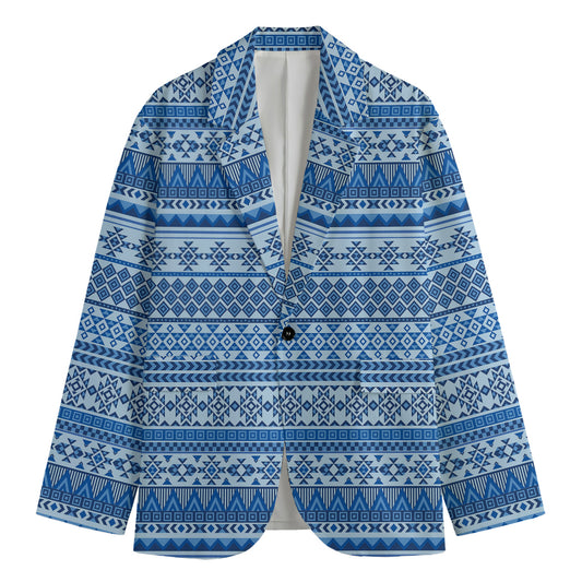 Blue Native American Aztec Pattern Print Men's Blazer