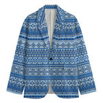 Blue Native American Aztec Pattern Print Men's Blazer
