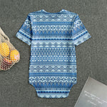 Blue Native American Aztec Pattern Print Men's Bodysuit