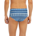 Blue Native American Aztec Pattern Print Men's Briefs