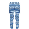 Blue Native American Aztec Pattern Print Men's Leggings