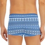 Blue Native American Aztec Pattern Print Men's Short Boxer Briefs