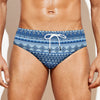 Blue Native American Aztec Pattern Print Men's Swim Briefs