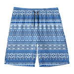 Blue Native American Aztec Pattern Print Men's Swim Trunks