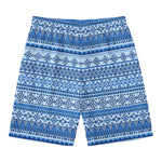 Blue Native American Aztec Pattern Print Men's Swim Trunks