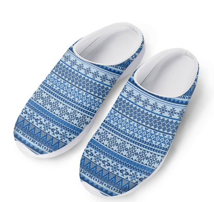 Blue Native American Aztec Pattern Print Mesh Casual Shoes