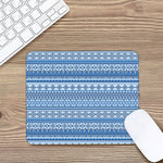 Blue Native American Aztec Pattern Print Mouse Pad