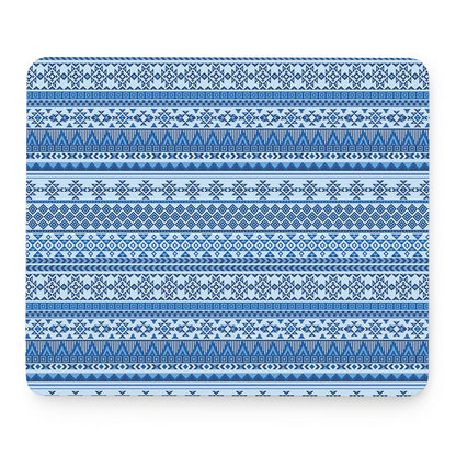 Blue Native American Aztec Pattern Print Mouse Pad