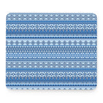 Blue Native American Aztec Pattern Print Mouse Pad