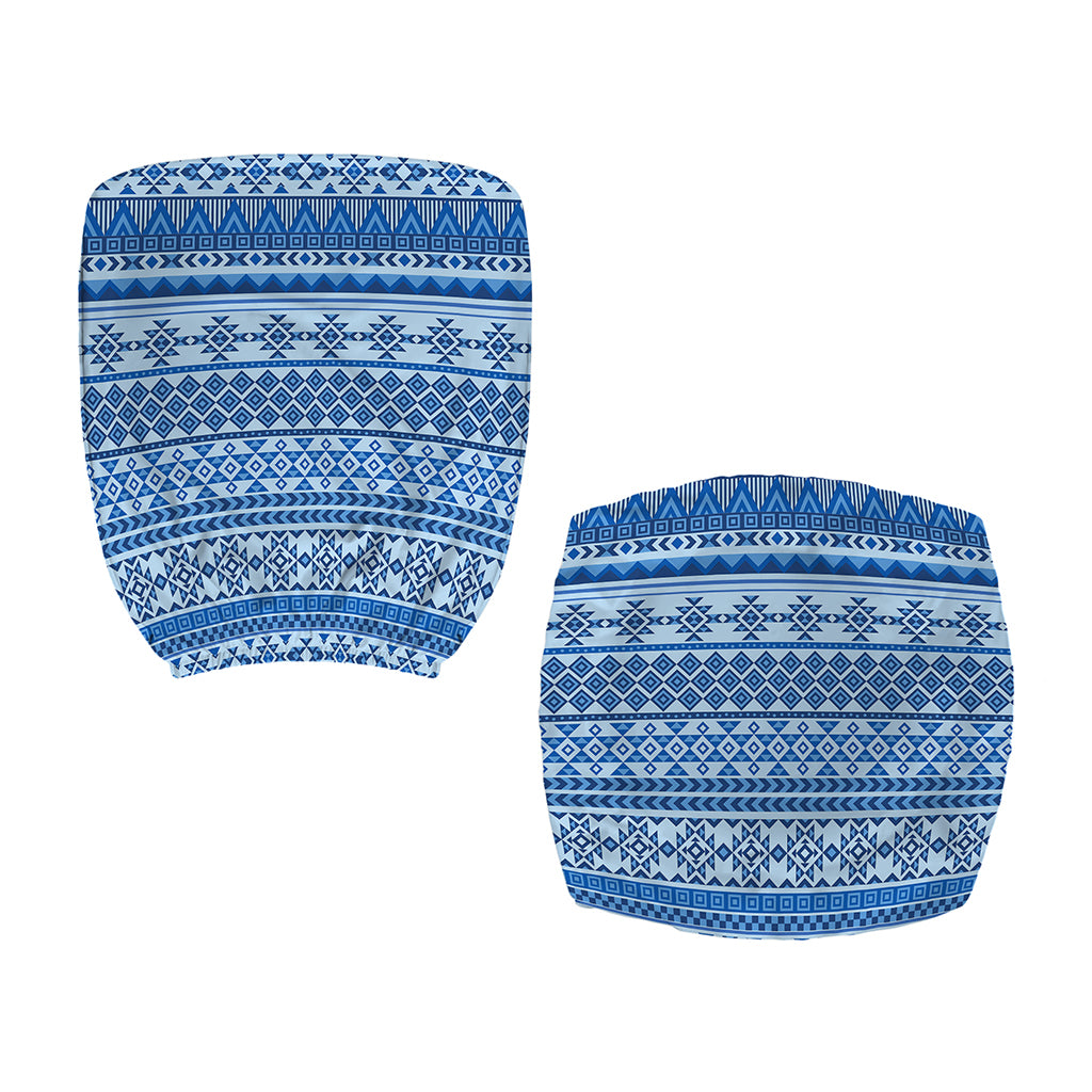Blue Native American Aztec Pattern Print Office Chair Cover