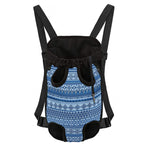 Blue Native American Aztec Pattern Print Pet Carrier Backpack