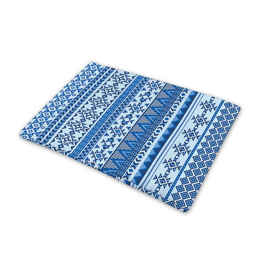 Blue Native American Aztec Pattern Print Pet Cooling Mat Cover