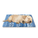 Blue Native American Aztec Pattern Print Pet Cooling Mat Cover