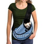 Blue Native American Aztec Pattern Print Pet Sling Carrier