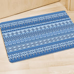 Blue Native American Aztec Pattern Print Polyester Doormat