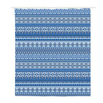 Blue Native American Aztec Pattern Print Polyester Shower Curtain