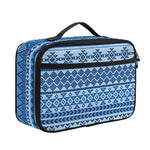 Blue Native American Aztec Pattern Print Portable Lunch Bag