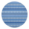 Blue Native American Aztec Pattern Print Round Blanket