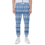 Blue Native American Aztec Pattern Print Scuba Joggers