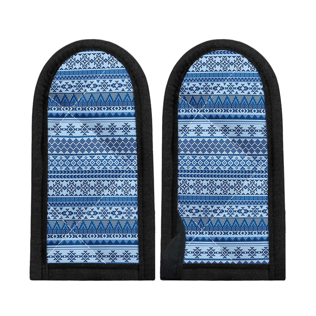 Blue Native American Aztec Pattern Print Skillet Handle Cover