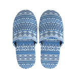Blue Native American Aztec Pattern Print Slippers