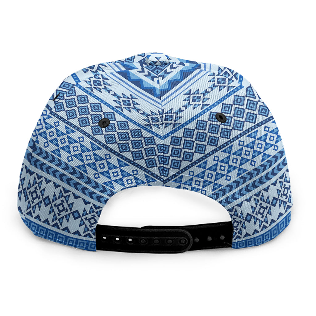 Blue Native American Aztec Pattern Print Snapback Cap