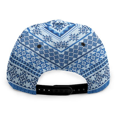 Blue Native American Aztec Pattern Print Snapback Cap
