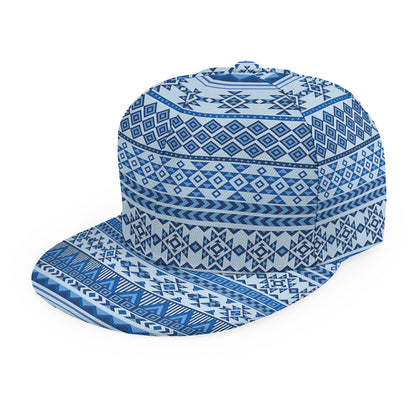 Blue Native American Aztec Pattern Print Snapback Cap