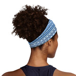 Blue Native American Aztec Pattern Print Sports Headband
