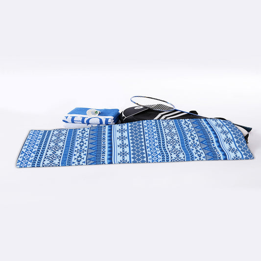 Blue Native American Aztec Pattern Print Sports Towel