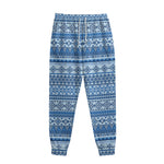 Blue Native American Aztec Pattern Print Sweatpants