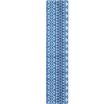 Blue Native American Aztec Pattern Print Table Runner