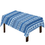 Blue Native American Aztec Pattern Print Tablecloth