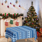 Blue Native American Aztec Pattern Print Tablecloth