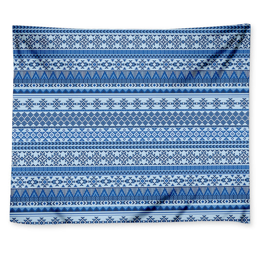 Blue Native American Aztec Pattern Print Tapestry