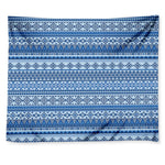 Blue Native American Aztec Pattern Print Tapestry