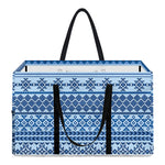Blue Native American Aztec Pattern Print Utility Tote Bag