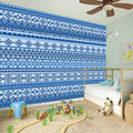 Blue Native American Aztec Pattern Print Wall Sticker