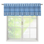 Blue Native American Aztec Pattern Print Window Valance