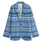 Blue Native American Aztec Pattern Print Women's Blazer