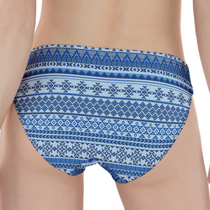 Blue Native American Aztec Pattern Print Women's Panties