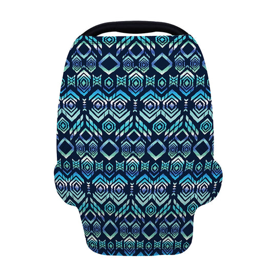 Blue Native Aztec Tribal Pattern Print Baby Seat Cover