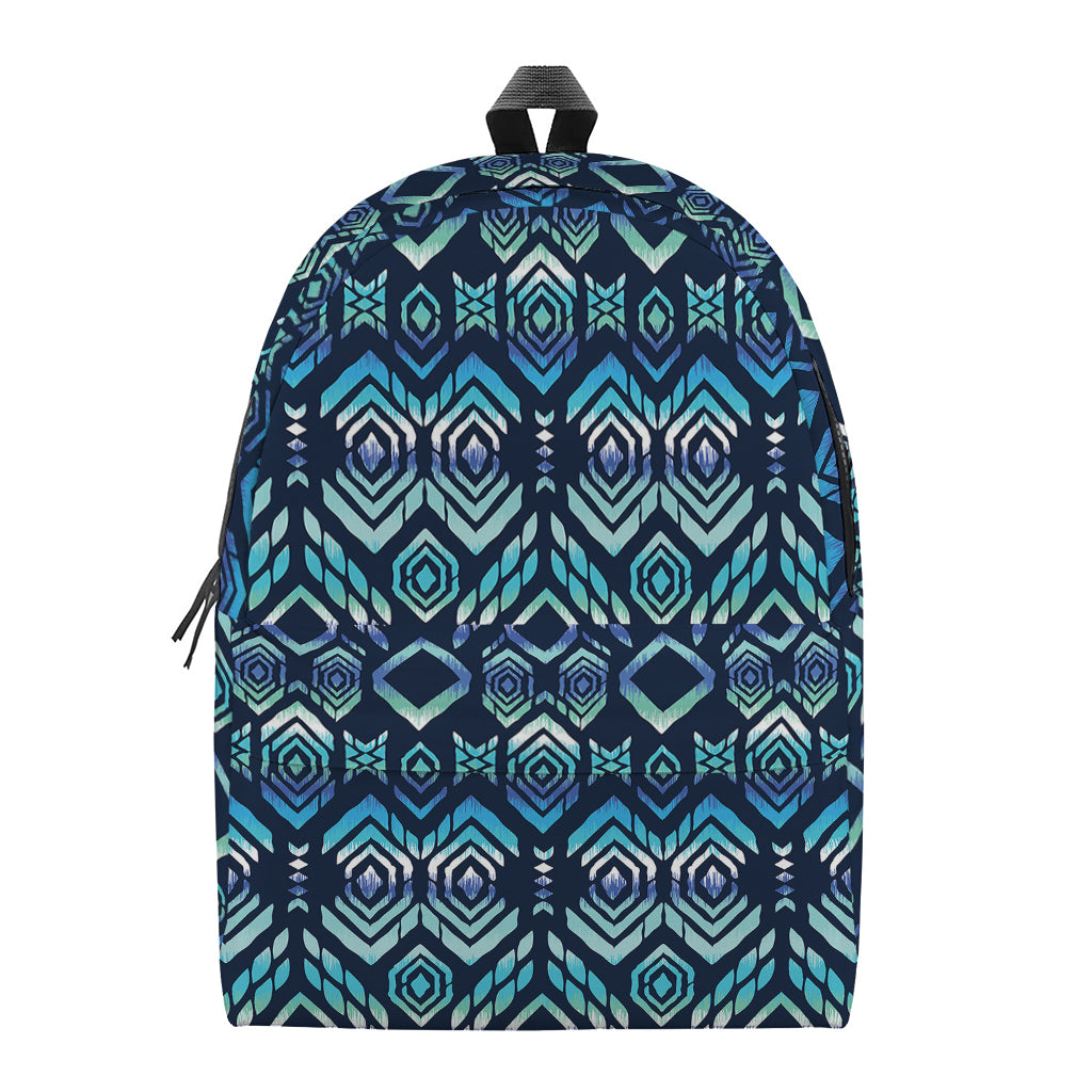 Blue Native Aztec Tribal Pattern Print Backpack