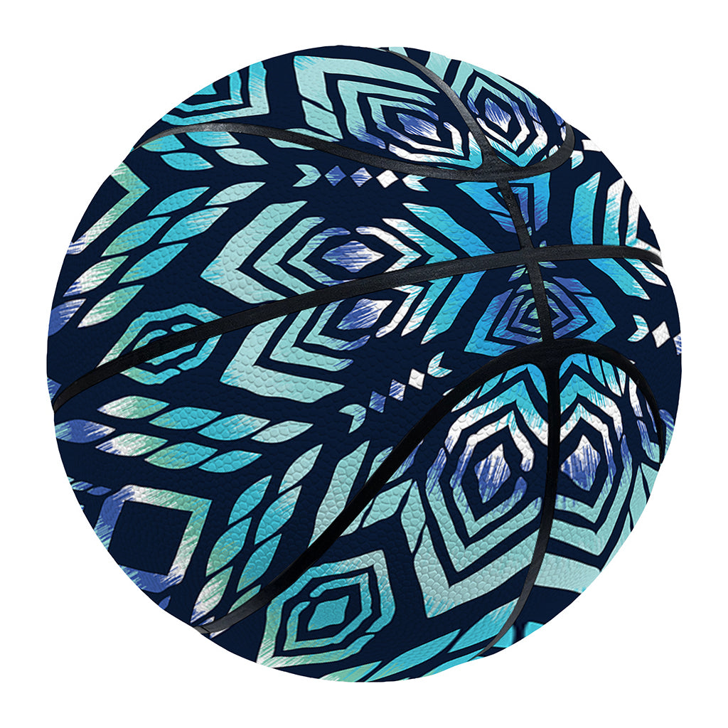 Blue Native Aztec Tribal Pattern Print Basketball