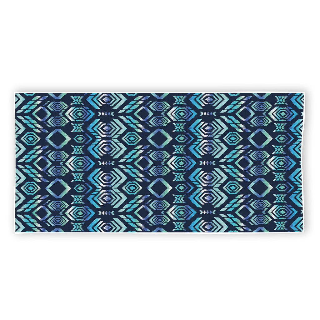 Blue Native Aztec Tribal Pattern Print Beach Towel