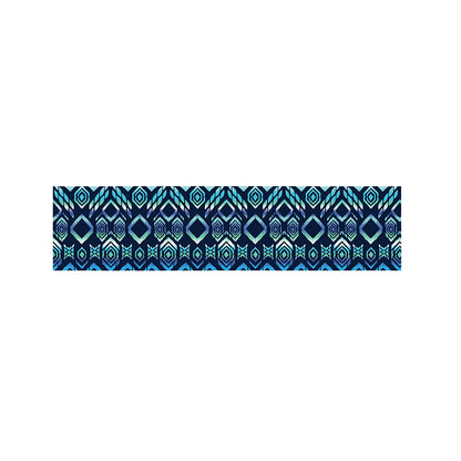 Blue Native Aztec Tribal Pattern Print Bed Runner