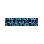 Blue Native Aztec Tribal Pattern Print Bed Runner