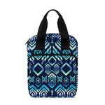 Blue Native Aztec Tribal Pattern Print Bible Tote Bag