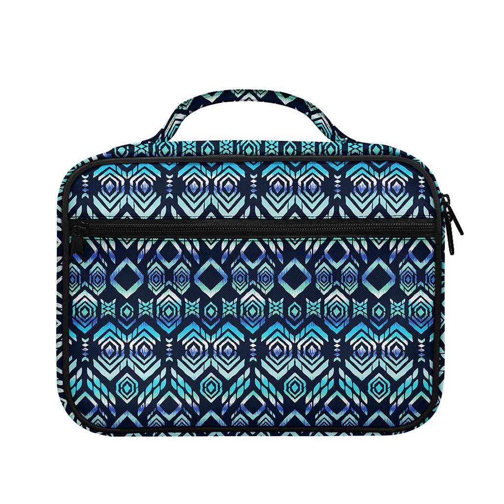 Blue Native Aztec Tribal Pattern Print Briefcase Bible Bag