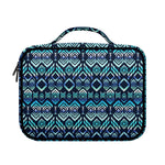 Blue Native Aztec Tribal Pattern Print Briefcase Bible Bag